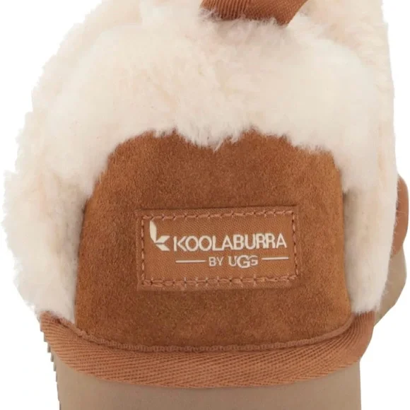 Koolaburra Tan Slippers with Plush Lining and Rubber Sole - Picture 2 of 9